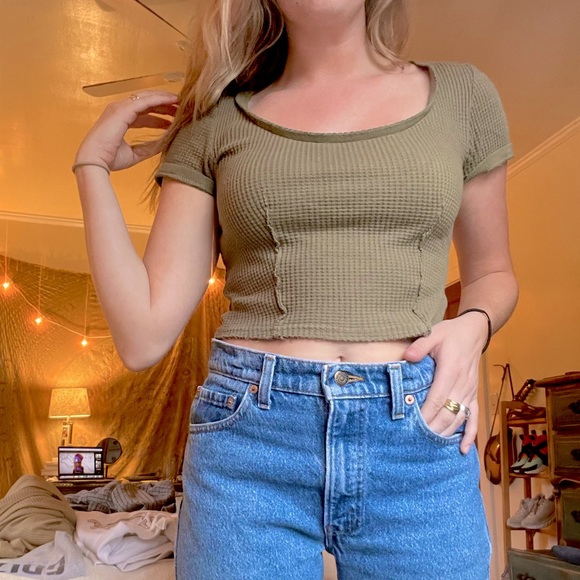 Urban Outfitters Tops - Urban outfitters green crop top